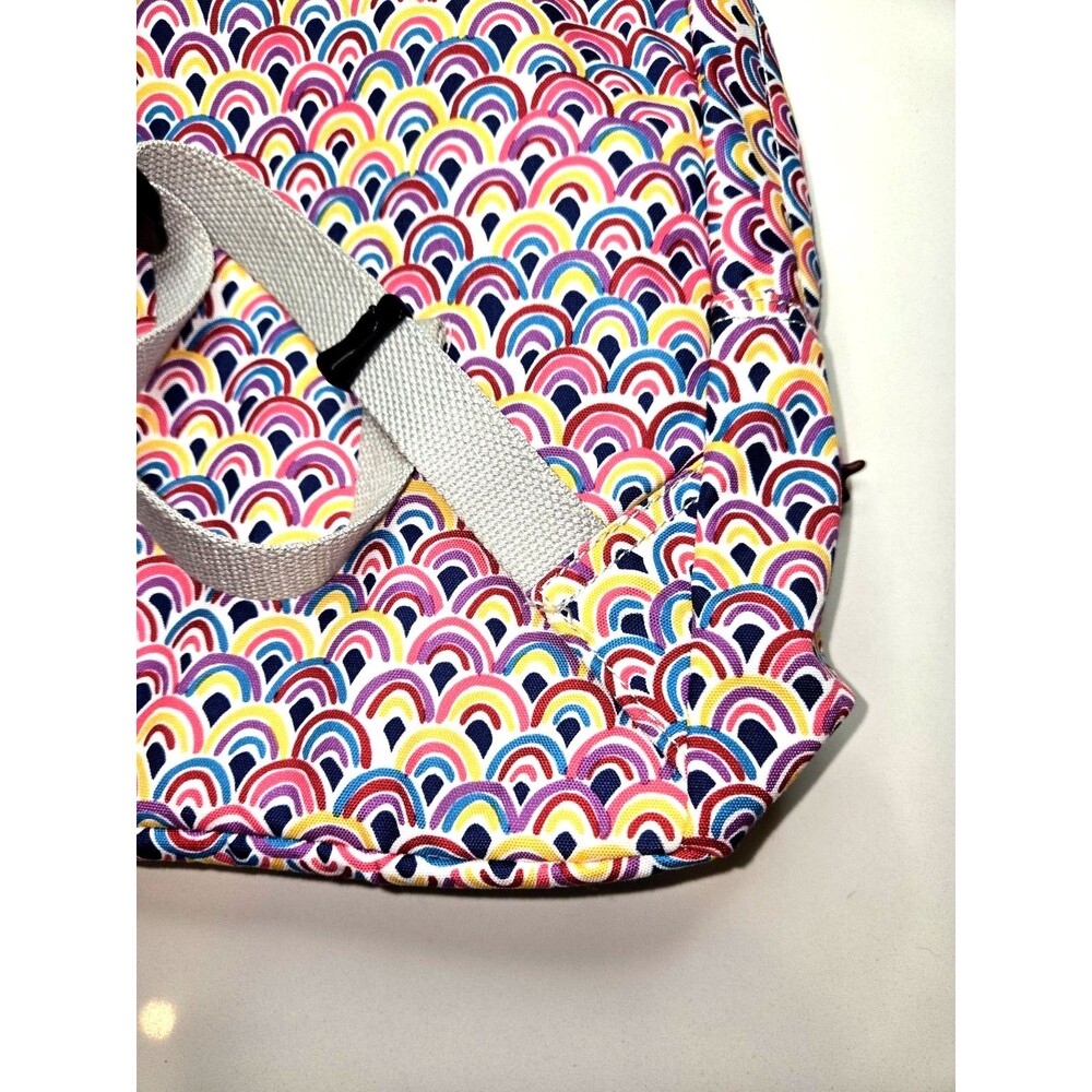 Kipling Rainbow Print Backpack Pink Multicolor Sc… - image 8